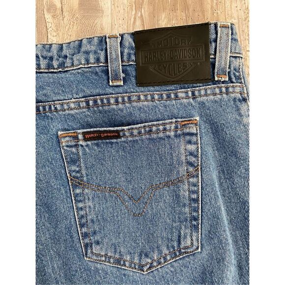 Harley Davidson Jeans Blue Med. Wash Bootcut Cotton Denim Women’s Sz 16P Petite - Picture 7 of 7